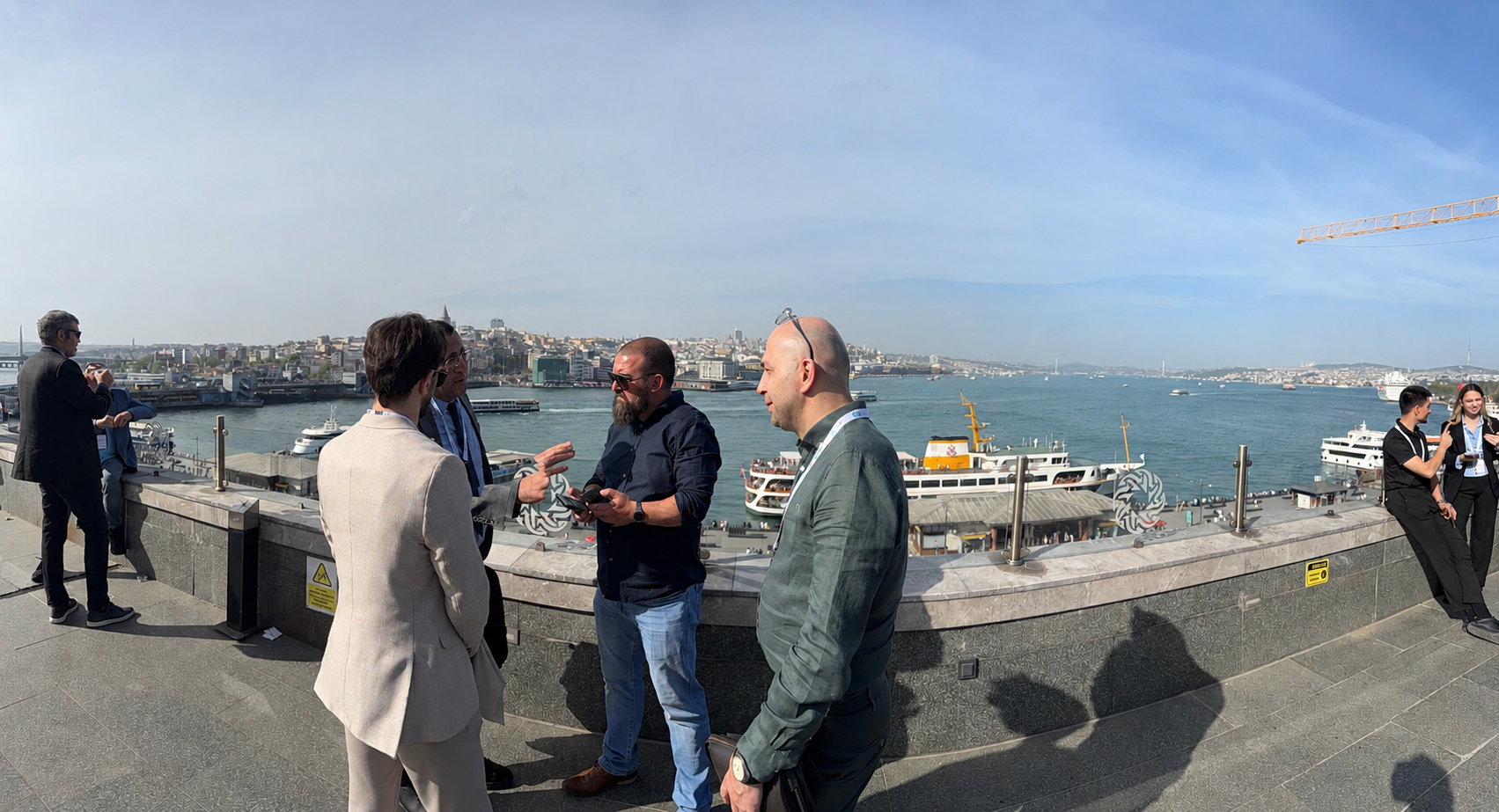 Rooftop networking reception overlooking Istanbul and the Bosphorus