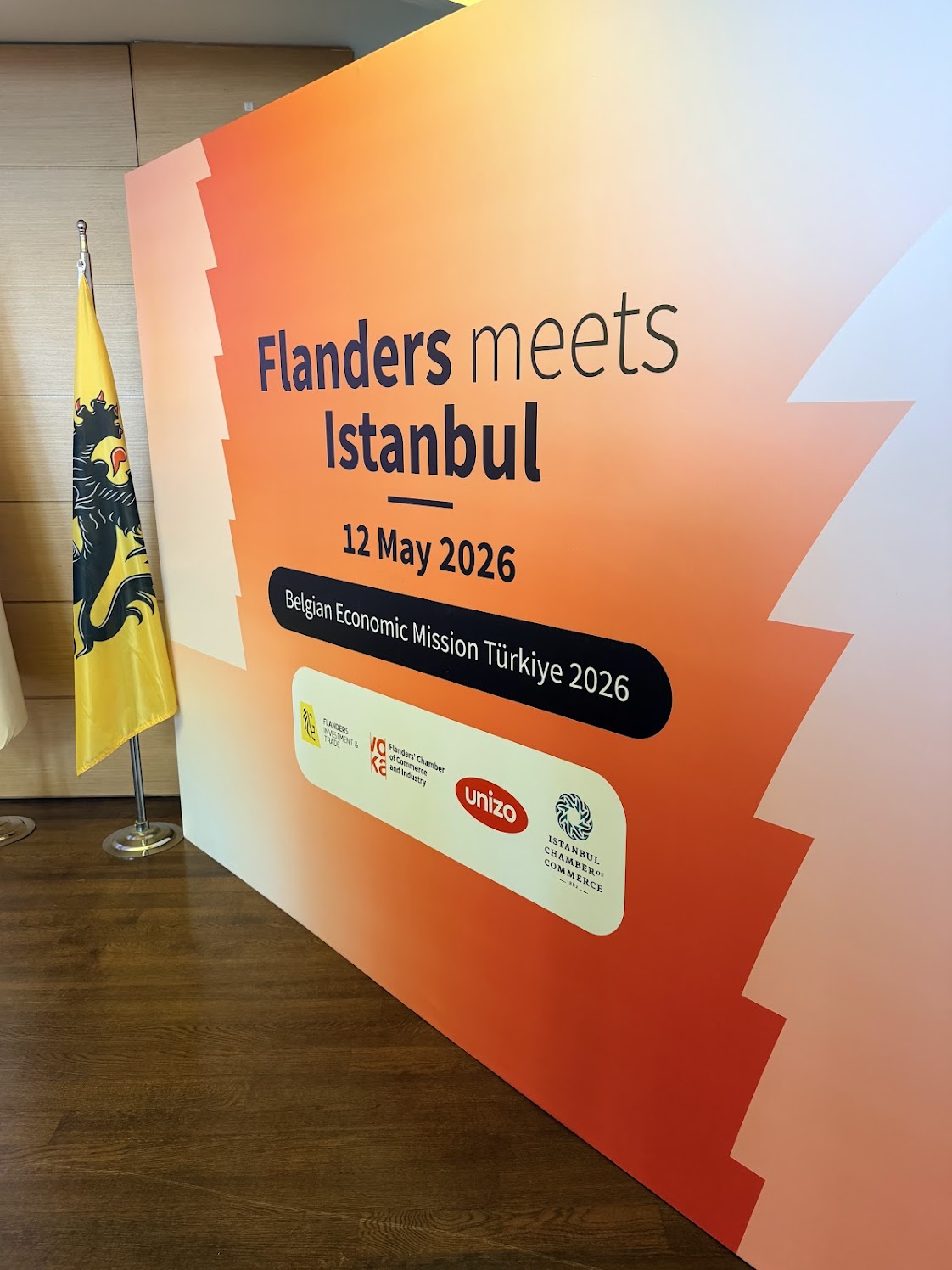 Flanders Meets Istanbul event wall at the Istanbul Chamber of Commerce